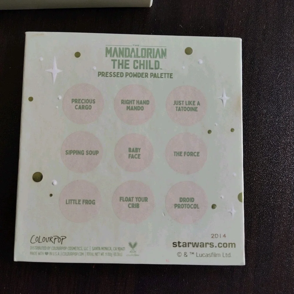 Star Wars eyeshadow palette The Mandalorian Child ColourPop pressed powder